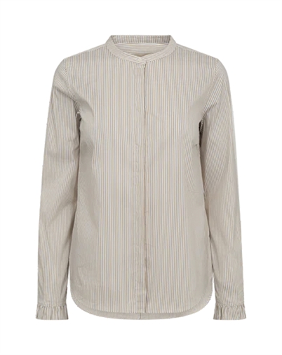 Mos Mosh - MMMattie Flip Stripe Skjorte - Safari